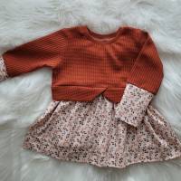 Sweater Kleid / Sweater / Tunika / Girly Sweater / Kleidchen mit Schößchen Kleid für Mädchen Zweige Rost Bild 2