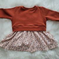Sweater Kleid / Sweater / Tunika / Girly Sweater / Kleidchen mit Schößchen Kleid für Mädchen Zweige Rost Bild 4