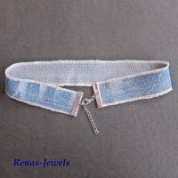 Choker Kropfband Halsband blau silberfarben Upcycling aus einer alten Jeans Bild 5