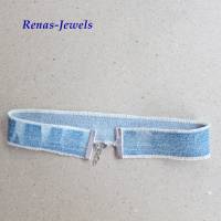 Choker Kropfband Halsband blau silberfarben Upcycling aus einer alten Jeans Bild 7