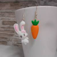 Hasen Bunny mit oder ohne Möhre   Ohrhänger  kawaii Bild 1