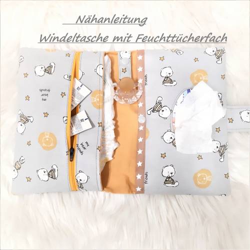 Nähanleitung Windeltasche mit Feuchttücherfach
