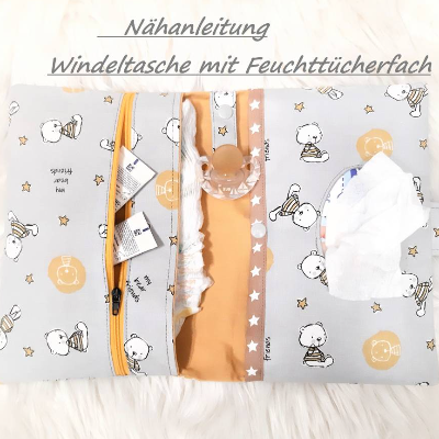 Nähanleitung Windeltasche mit Feuchttücherfach