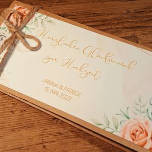 Hochzeitskarte personalisiert - Glückwunschkarte zur Hochzeit - Geldgeschenk Verpackung Brautpaar -Geschenkverpackung Bild 3