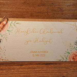 Hochzeitskarte personalisiert - Glückwunschkarte zur Hochzeit - Geldgeschenk Verpackung Brautpaar -Geschenkverpackung Bild 4