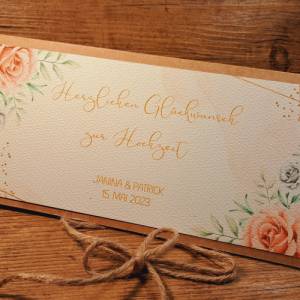 Hochzeitskarte personalisiert - Glückwunschkarte zur Hochzeit - Geldgeschenk Verpackung Brautpaar -Geschenkverpackung Bild 5