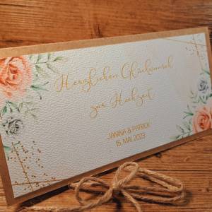 Hochzeitskarte personalisiert - Glückwunschkarte zur Hochzeit - Geldgeschenk Verpackung Brautpaar -Geschenkverpackung Bild 6