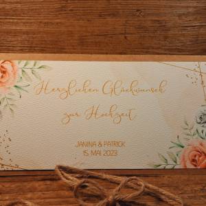 Hochzeitskarte personalisiert - Glückwunschkarte zur Hochzeit - Geldgeschenk Verpackung Brautpaar -Geschenkverpackung Bild 7