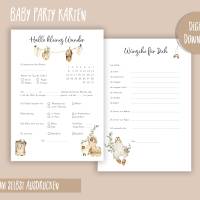 Boho Babyparty Spiele Set PDF | Babyparty Tippkarten Eukalyptus | Baby Ratespiel | Baby Tabu | Babyparty Spiel | PDF Bild 4