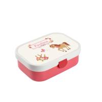 Brotdose Mepal mit Namen, Lunchbox & Trinkflasche für Mädchen mit Obsteinsatz und Gabel, Motiv Pony/Pferd Bild 1