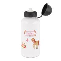 Brotdose Mepal mit Namen, Lunchbox & Trinkflasche für Mädchen mit Obsteinsatz und Gabel, Motiv Pony/Pferd Bild 2