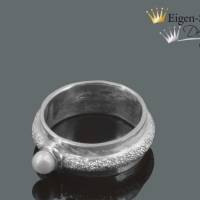 Goldschmiede Perlenring "glittering with pearl" in 925 Sterling Silber , Silberring, Perlenring, Perle, Perlensc Bild 3