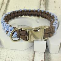 Hundehalsband Glückskind Flechthalsband geflochten aus Paracord und Textilband mit Zugstopp- oder Klickverschluss Bild 2