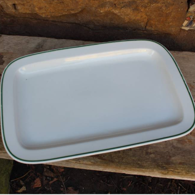 Servierplatte Servierteller Kuchenplatte Fleischplatte Rationell Porzellan Mitropa Kantine Gaststätte DDR