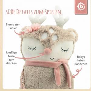 Kuscheltier Reh Kissen Personalisiert mit Name / Mädchen Geschenk / Babygeschenk / Kindergeburtstag Geschenkidee Bild 4