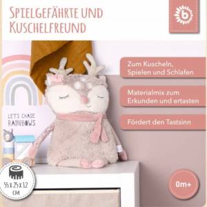 Kuscheltier Reh Kissen Personalisiert mit Name / Mädchen Geschenk / Babygeschenk / Kindergeburtstag Geschenkidee Bild 6