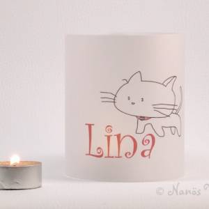 DIY Papierlicht personalisiert mit Katze und Namen Bild 1