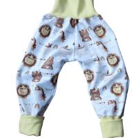Kinder Kombination Set - Pumphose & Pullover - Größe 98/104 - wild animals weiß braun Bild 3