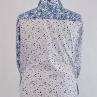 Damen Hemdbluse | Ostfriesen Muster weiss/blau Bild 4