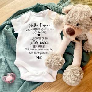 Hallo Papa Schwangerschaft verkünden | Baby Body Papa Überraschung | Geschenk Vatertag Bild 1