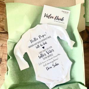 Hallo Papa Schwangerschaft verkünden | Baby Body Papa Überraschung | Geschenk Vatertag Bild 2
