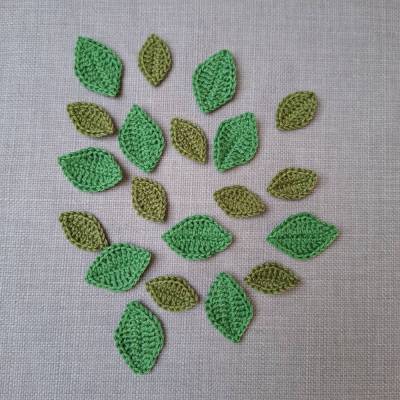 Gehäkelte Blätter , Blatt aus Baumwolle, Häkelapplikationen in Wunschfarbe