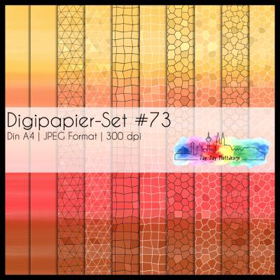 Digipapier Set #73 (gelb, orange, rot und braun) abstrakte & geometrische Formen  zum ausdrucken, plotten & mehr