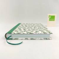 Notizbuch, hellgrün, Fahrrad, A5, 300 Seiten, fadengeheftet, handgefertigt, Hardcover Bild 3