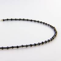 schwarze Spinell Hämatin Halskette mit glänzend matt Bild 1