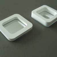 quadratische Mini-Schmuck-Ablage / kleine Ring-Schale - Weiß mit Spiegel Bild 4