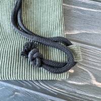 Cord-Turnbeutel olivgrün khaki, klein, Rucksack aus Cord mit Innenfächern Bild 4