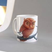 Süße Tasse Eule aus Keramik für Kinder und Erwachsene , Kaffeetasse oder Teetasse Malerei, Geschenkidee für Geburtstag Bild 7
