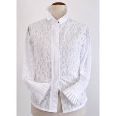 Festliche Damen Bluse in Weiß