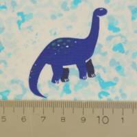 Jersey mit Dino Saurier  Dinosaurier blau türkis 50  x 145 cm Nähen Stoff T-Rex Bild 5