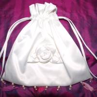 Täschchen Ivory Brauttasche Abendtasche Kommunion aus Satin Bild 1