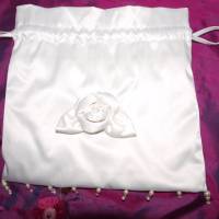 Täschchen Ivory Brauttasche Abendtasche Kommunion aus Satin Bild 2
