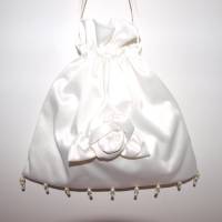 Täschchen Ivory Brauttasche Abendtasche Kommunion aus Satin Bild 6