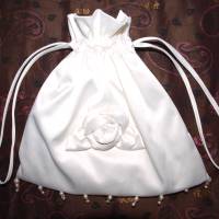 Täschchen Ivory Brauttasche Abendtasche Kommunion aus Satin Bild 7