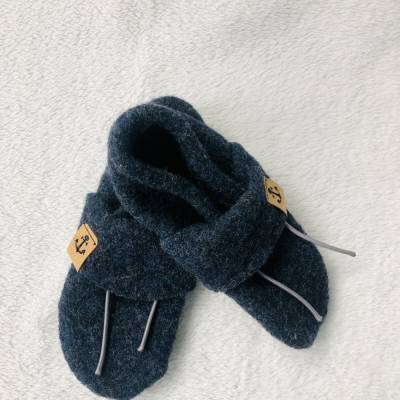 Walkpuschen Kinder aus Schurwolle & Wildleder | Krabbelschuhe & Lauflernschuhe handmade