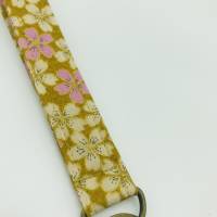 Find-mich-schneller Schlüsselband kurz ,Schlüsselanhänger Stoff gelb Blüten,Lanyard Bild 3