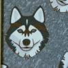 kuscheliger Sweat-Stoff mit Wolf Husky petrol und grau 50 cm x 150 cm Bild 4