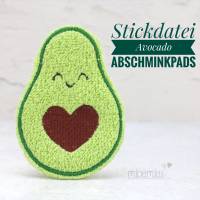 Stickdatei "Avocado - Abschminkpads" zum Herstellen von Abschminkpads Bild 1