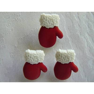 Dress it up Knöpfe   Santa´s Handschuhe (3 Stück)