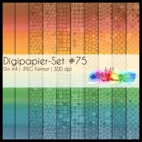 Digipapier Set #75 (rot, orange, gelb, grün, blau) abstrakte & geometrische Formen  zum ausdrucken, plotten & mehr Bild 1