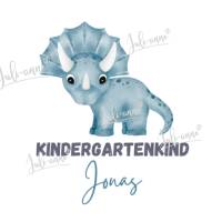 Bügelbild Kindergarten Kind  Dino Personalisierbar mit Namen Bild 1