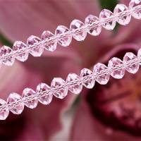10 Glasperlen Kristallperlen facettiert Rondell Rosa Schmuck DIY Basteln 6x8mm Bild 1