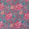 Weicher Nicki-Velour mit romantischen Rosen Blumen rosa grau 50 x 150 cm Nähen Bild 3