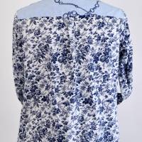 Damen Hemdbluse in Florale Druck Weiß/Blau Bild 2