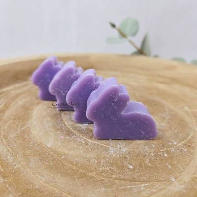 4 St. Hasen Seifenhasen Schafmilchseife in lila - Ostergeschenk