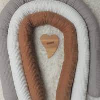 Baby Stubenwagenschlange Nestchen Baumwolle Waffelpique Uni verschiedene Längen Bild 1
